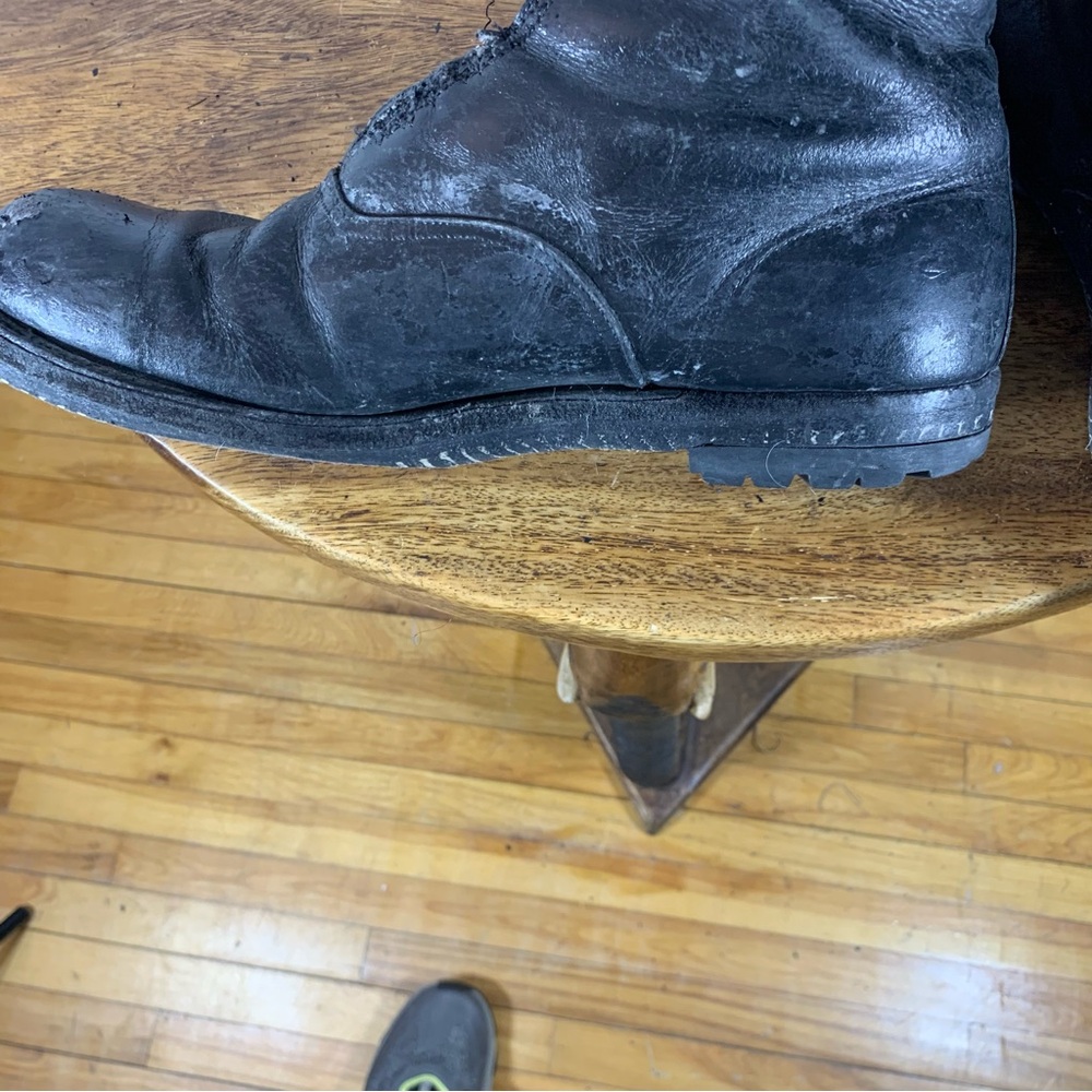 Vintage 70s hand made motorcycle , police  Steel toe leather boots - Picture 8 of 14